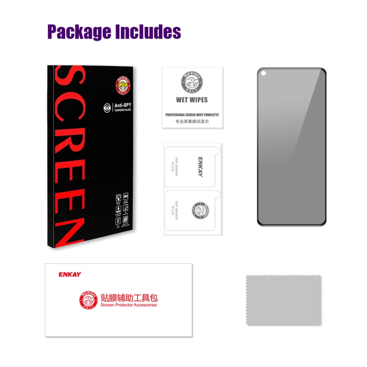 For OPPO K10x ENKAY Hat-Prince 28 Degree Anti-peeping Privacy Silk Print Tempered Glass Film