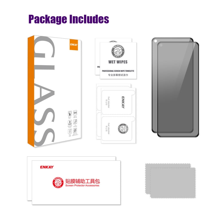 For OPPO Find X5 Lite 2pcs ENKAY Hat-Prince 28 Degree Anti-peeping Privacy Silk Print Tempered Glass Film