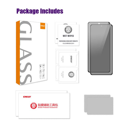 For vivo V30 Lite 2pcs ENKAY Hat-Prince 28 Degree Anti-peeping Privacy Silk Print Tempered Glass Film