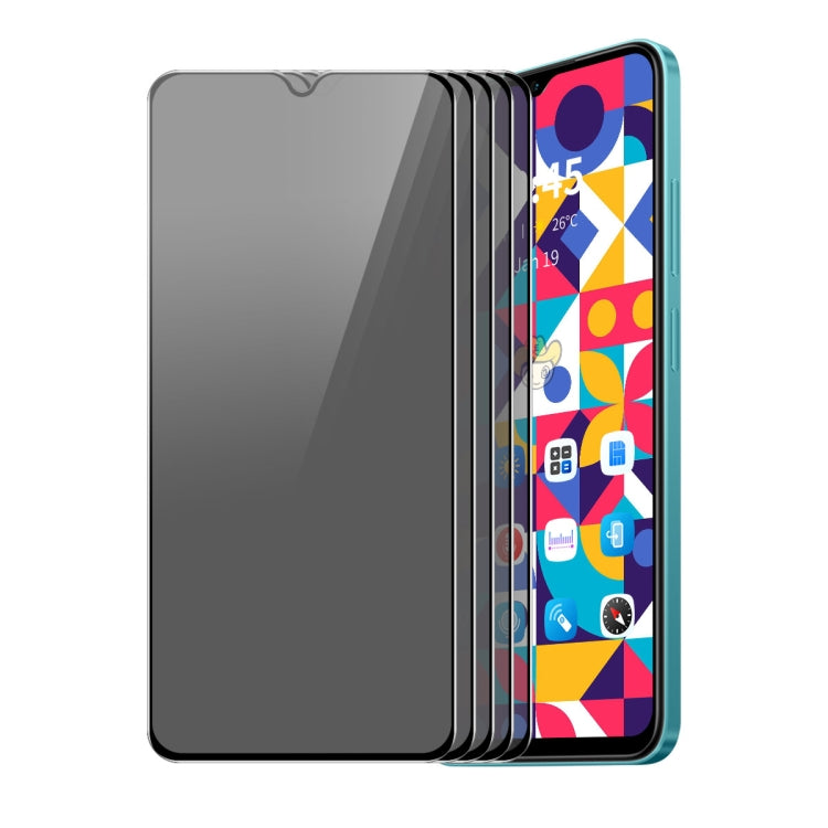 For Realme C30 4G / V20 5G / C30s 5pcs ENKAY Hat-Prince 28 Degree Anti-peeping Privacy Silk Print Tempered Glass Film