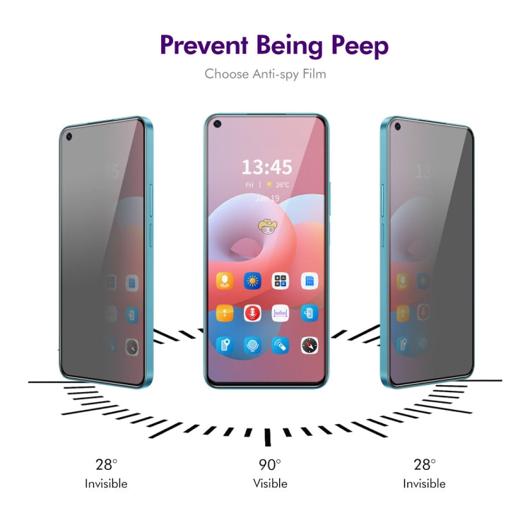 For Realme 9 Pro+ 5pcs ENKAY Hat-Prince 28 Degree Anti-peeping Privacy Silk Print Tempered Glass Film