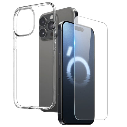 Pour iPhone 16 Pro Max NORTHJO Étui de téléphone 2 en 1 en TPU et protecteur d'écran en verre trempé (transparent)