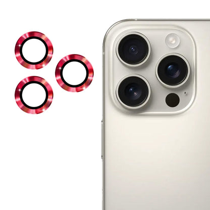 Pour iPhone 16 Pro / 16 Pro Max Film de protection d'objectif arrière en verre trempé avec alliage d'aluminium ENKAY 9H (Rouge)