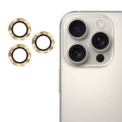 Pour iPhone 16 Pro / 16 Pro Max Film en verre trempé en alliage d'aluminium pour objectif arrière ENKAY 9H (doré)