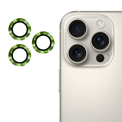 Pour iPhone 16 Pro / 16 Pro Max ENKAY 9H Film de protection en verre trempé pour objectif arrière en alliage d'aluminium (Vert Alpin)