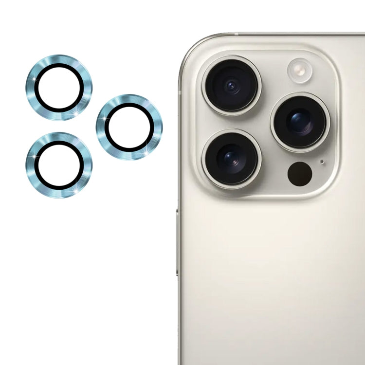 Pour iPhone 16 Pro / 16 Pro Max Film en Verre Trempé ENKAY 9H en Alliage d'Aluminium pour Objectif Arrière (Bleu Sierra)