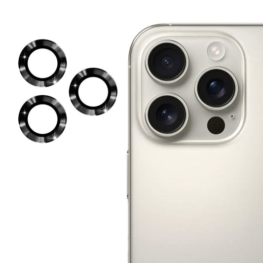For iPhone 16 Pro / 16 Pro Max ENKAY 9H Rear Lens Aluminium Alloy Tempered Glass Film(Black)