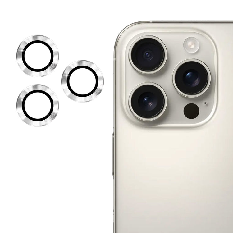 Pour iPhone 16 Pro / 16 Pro Max Film en Verre Trempé ENKAY 9H pour Lentille Arrière en Alliage d'Aluminium (Argent)