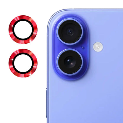 For iPhone 16 / 16 Plus ENKAY 9H Rear Lens Aluminium Alloy Tempered Glass Film(Red)