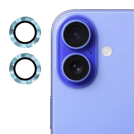 For iPhone 16 / 16 Plus ENKAY 9H Rear Lens Aluminium Alloy Tempered Glass Film(Sierra Blue)
