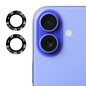 Pour iPhone 16 / 16 Plus ENKAY Film en verre trempé 9H pour objectif arrière en alliage d'aluminium (Noir)