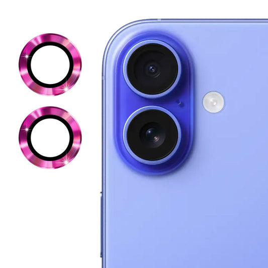 For iPhone 16 / 16 Plus ENKAY 9H Rear Lens Aluminium Alloy Tempered Glass Film(Rose Red)