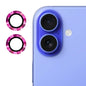 Pour iPhone 16 / 16 Plus Film en verre trempé en alliage d'aluminium ENKAY 9H pour objectif arrière (Rose Rouge)