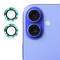 Pour iPhone 16 / 16 Plus Film en Verre Trempé ENKAY 9H en Alliage d'Aluminium pour Lentille Arrière (Cyan)