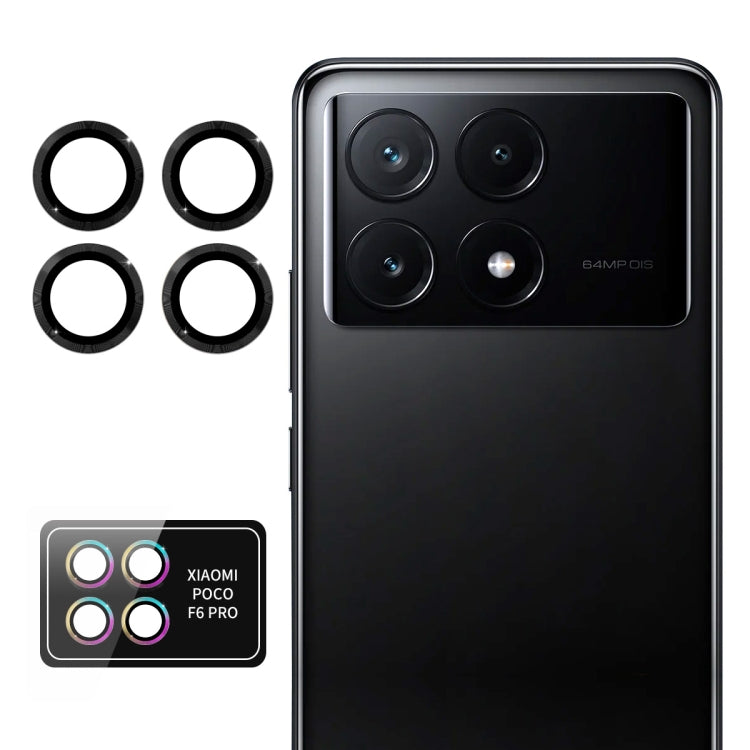 Pour Xiaomi Poco F6 Pro ENKAY 9H Film en verre trempé en alliage d'aluminium pour objectif arrière (Noir)