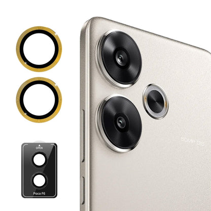 Pour Xiaomi Poco F6 ENKAY Film en verre trempé en alliage d'aluminium 9H pour lentille arrière (Or)
