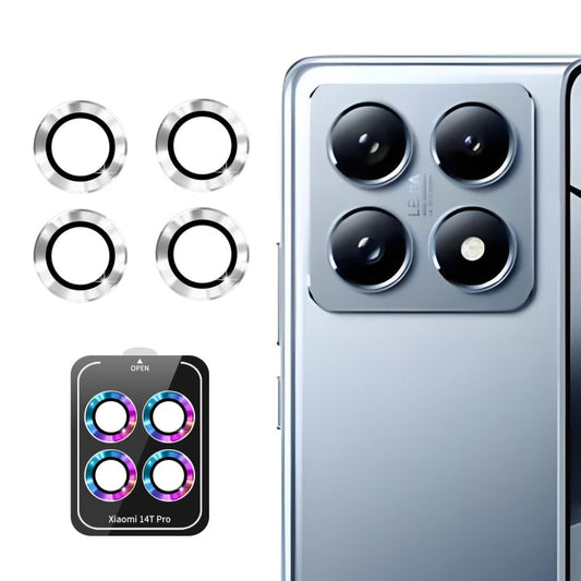 For Xiaomi 14T Pro ENKAY 9H Rear Lens Aluminium Alloy Tempered Glass Film(Silver)