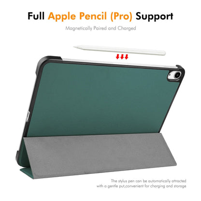 For iPad Air 13 2026 / 2025 / 2024 ENKAY Tri-fold Custer Texture Plastic Leather Smart Tablet Case(Grey)
