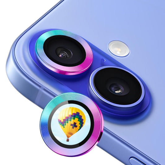 For iPhone 16 / 16 Plus ENKAY Hat-Prince AR 9H Rear Lens Aluminium Alloy Tempered Glass Film(Colorful)