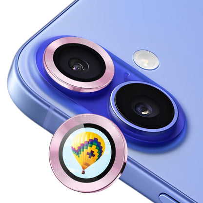 Pour iPhone 16 / 16 Plus ENKAY Hat-Prince AR 9H Film de protection d'objectif arrière en alliage d'aluminium avec verre trempé (Rose)