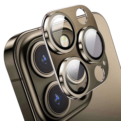 Pour iPhone 16 Pro / 16 Pro Max ENKAY Film en verre trempé anti-reflet en alliage d'aluminium pour objectif d'appareil photo (marron)