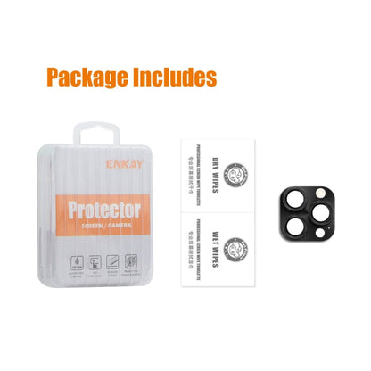 Pour iPhone 16 Pro / 16 Pro Max ENKAY Film en verre trempé anti-reflet en alliage d'aluminium pour objectif d'appareil photo (marron)