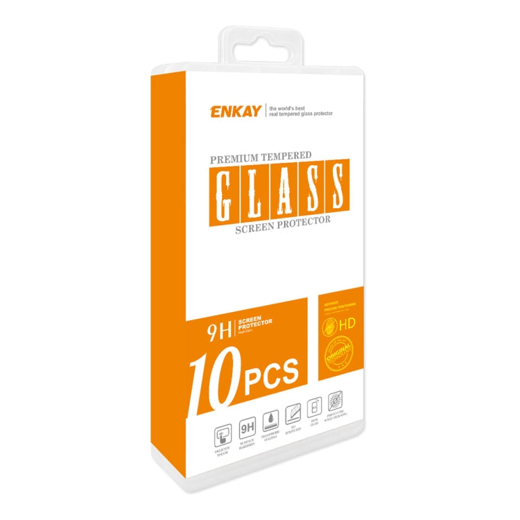 For Samsung Galaxy A25 5G 10pcs ENKAY 9H Big Arc Edge High Aluminum-silicon Tempered Glass Film