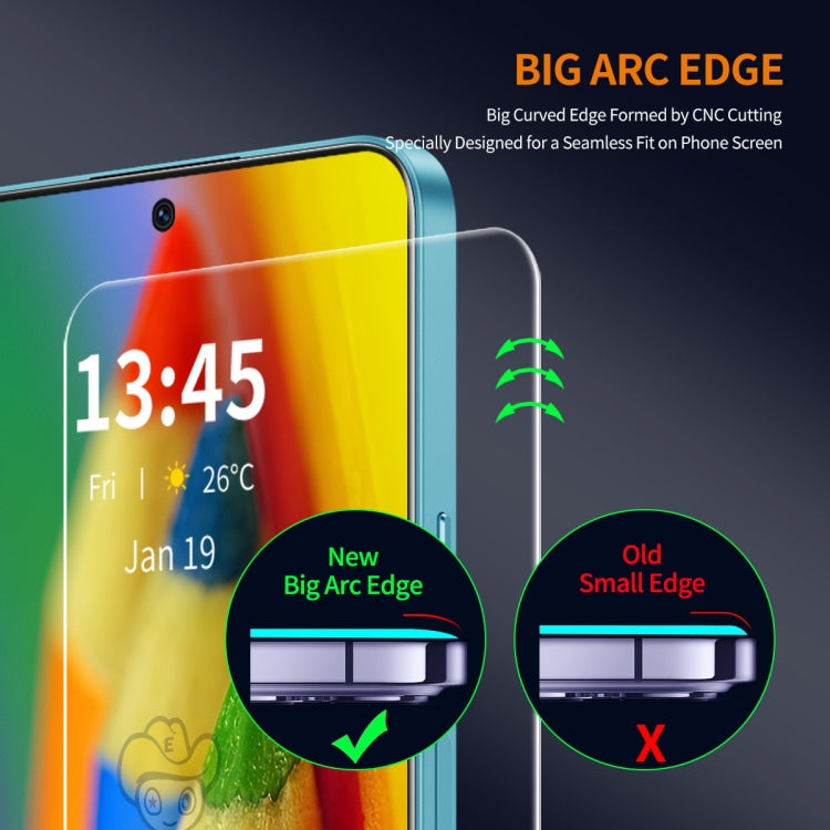 For Motorola Moto G73 / G Power 2023 5pcs ENKAY 9H Big Arc Edge High Aluminum-silicon Tempered Glass Film