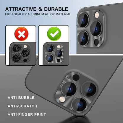 For iPhone 16 / 16 Plus ENKAY Aluminium Alloy Tempered Glass Lens Cover Film(Black)