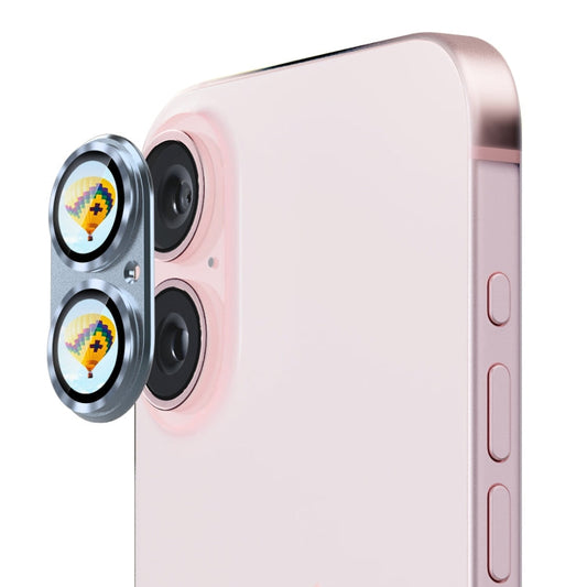 For iPhone 16 / 16 Plus ENKAY Anti-reflection Camera Lens Aluminium Alloy Tempered Glass Film(Light Blue)