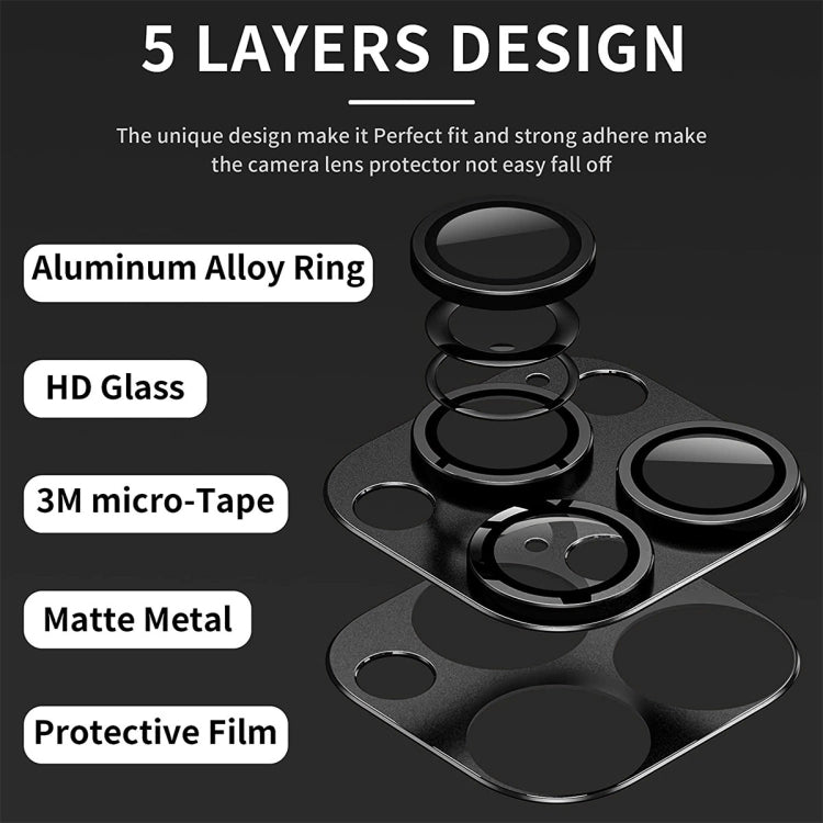 For iPhone 16 / 16 Plus ENKAY Anti-reflection Camera Lens Aluminium Alloy Tempered Glass Film(Black)
