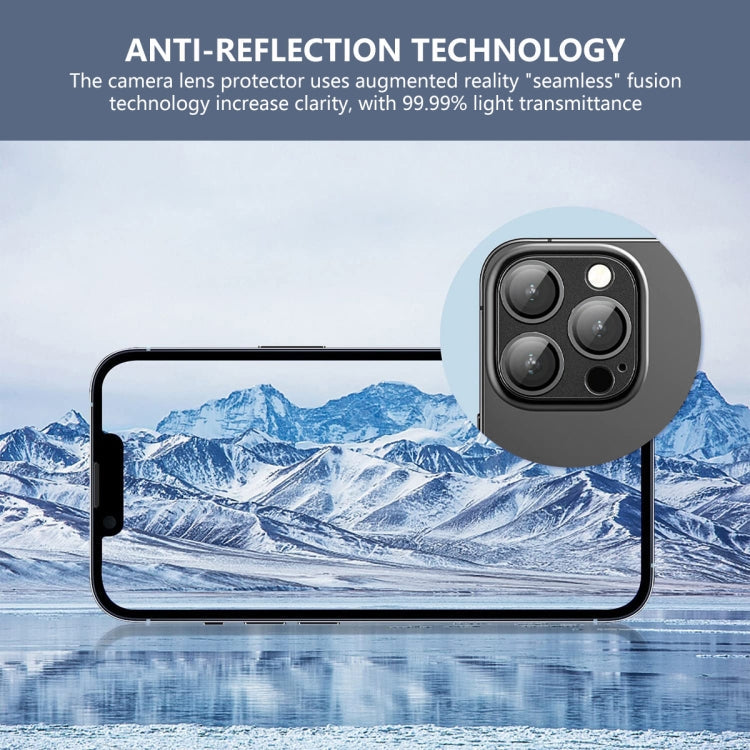 Pour iPhone 16 / 16 Plus ENKAY Film de protection en verre trempé anti-reflets en alliage d'aluminium pour objectif d'appareil photo (Vert)