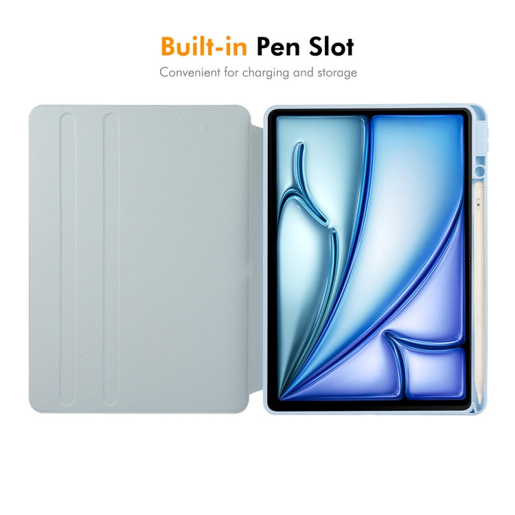For iPad Air 13 2026 / 2025 / 2024 ENKAY 360 Rotation PMMA Leather Smart Tablet Case with Pen Slot(Black)