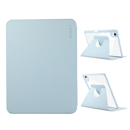 For iPad Air 13 2026 / 2025 / 2024 ENKAY 360 Rotation PMMA Leather Smart Tablet Case with Pen Slot(Blue)