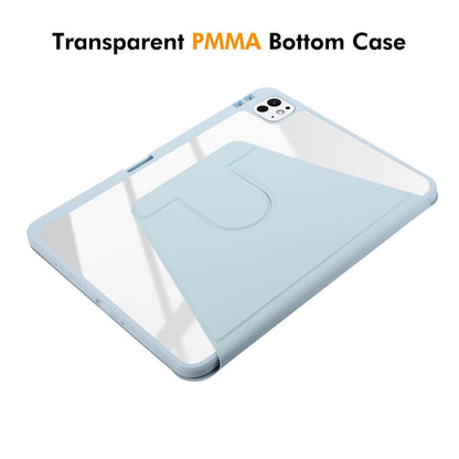 For iPad Pro 11 2025 / 2024 ENKAY 360 Rotation PMMA Leather Smart Tablet Case with Pen Slot(Blue)