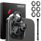 For iPhone 16 Pro / Pro Max NORTHJO 2 Sets 6pcs Camera Lens Protector Cover Metal Ring Film(Black)