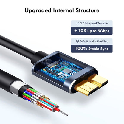 Câble disque dur caméra de données ENKAY USB 3.1 Type-C vers USB 3.0 Micro B 10 Gbit/s, longueur : 1 m