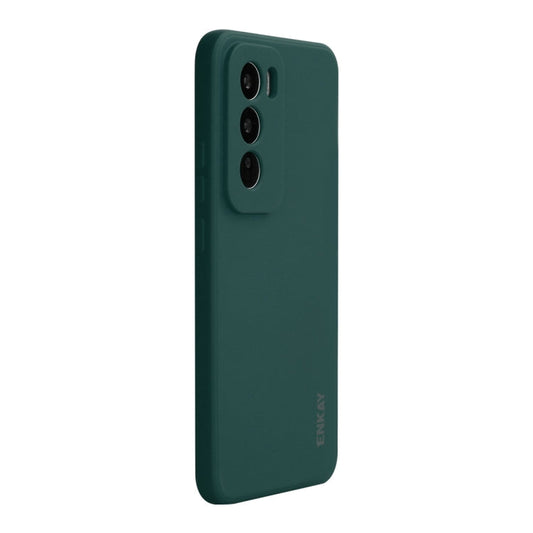 For OPPO Reno12 ENKAY Liquid Silicone Soft Shockproof Phone Case(Dark Green)