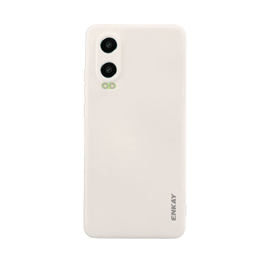 For OPPO K12x ENKAY Liquid Silicone Soft Shockproof Phone Case(Beige)