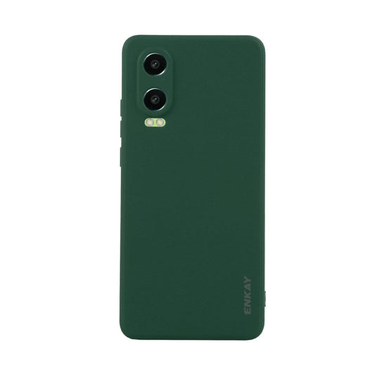 For OPPO K12x ENKAY Liquid Silicone Soft Shockproof Phone Case(Dark Green)