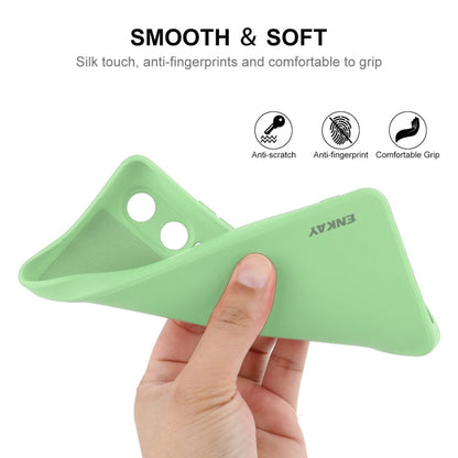 For OPPO K12x ENKAY Liquid Silicone Soft Shockproof Phone Case(Light Green)