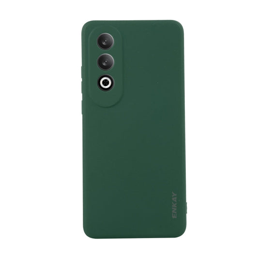 For OPPO K12 ENKAY Liquid Silicone Soft Shockproof Phone Case(Dark Green)