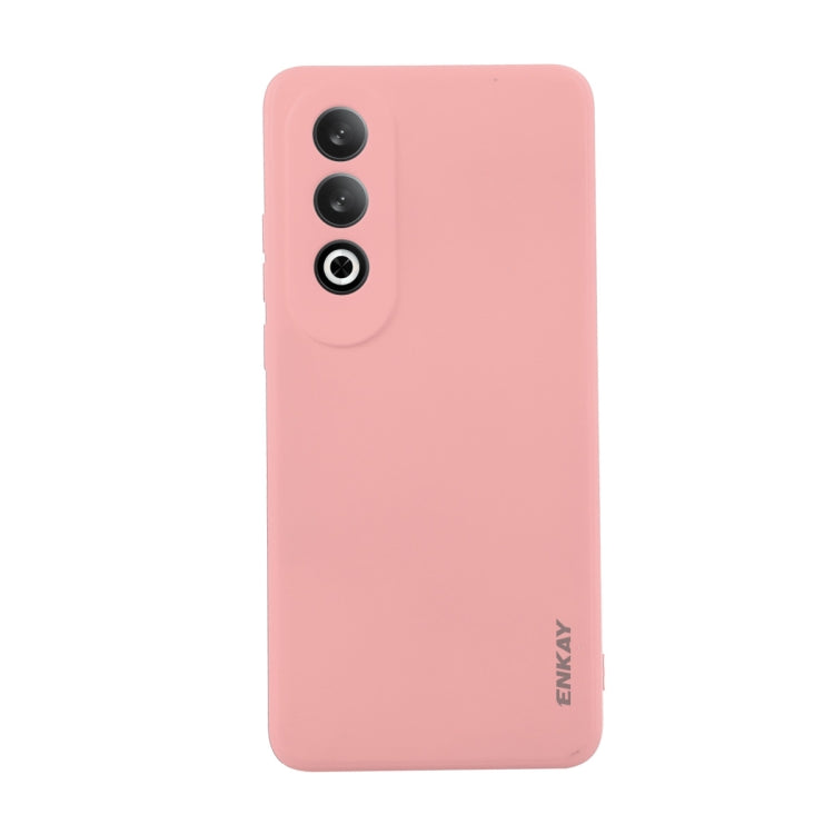 Pour OPPO K12 ENKAY Coque de Téléphone Souple Antichoc en Silicone Liquide (Rose)