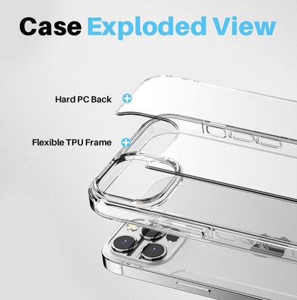 Pour iPhone 16 Pro Max NORTHJO 5 en 1 Coque de téléphone transparente avec 2 protections d'écran + 2 protections d'objectif d'appareil photo