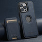 Pour iPhone 16 Pro Max Étui Suteni M2 à Grain Croisé MagSafe avec Porte-Carte Vertical Arrière (Bleu)