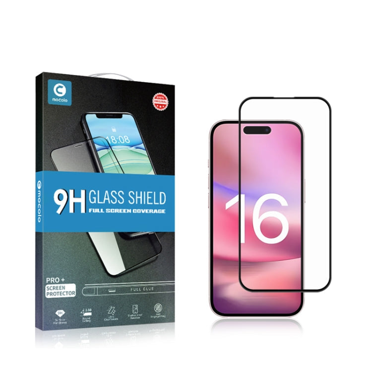 For iPhone 16 mocolo 2.5D Full Glue Full Cover Tempered Glass Film