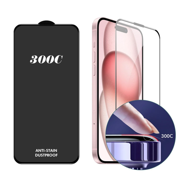 For iPhone 15 Plus / 16 Plus ENKAY 300C Super Large Arc Full Coverage High Aluminum-silicon Tempered Glass Film