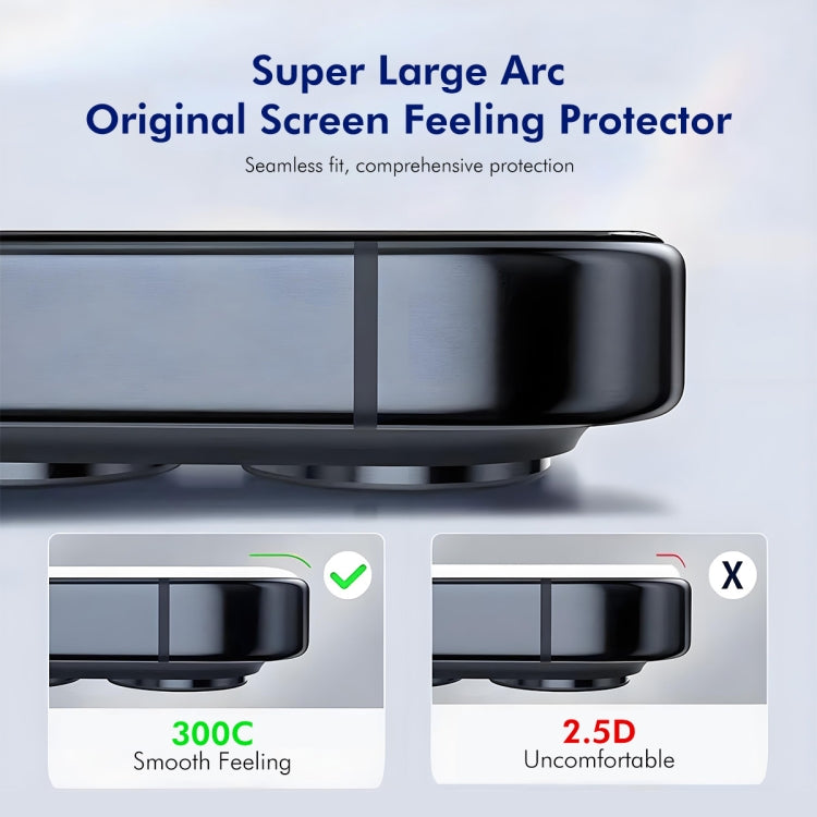 For iPhone 15 / 16 ENKAY 300C Super Large Arc Full Coverage High Aluminum-silicon Tempered Glass Film