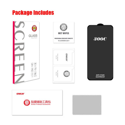 For iPhone 15 / 16 ENKAY 300C Super Large Arc Full Coverage High Aluminum-silicon Tempered Glass Film