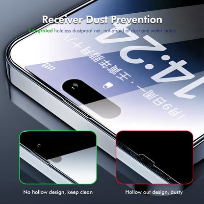 For iPhone 14 Pro Max 2pcs ENKAY 300C Super Large Arc Full Coverage High Aluminum-silicon Tempered Glass Film Black